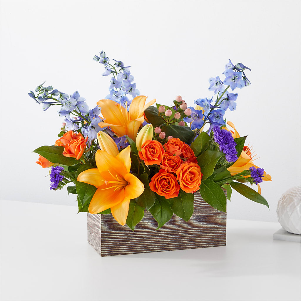 Radiant Citrus Box Bouquet – Grimm-kruse-brix Florist Inc, Saint Louis MO