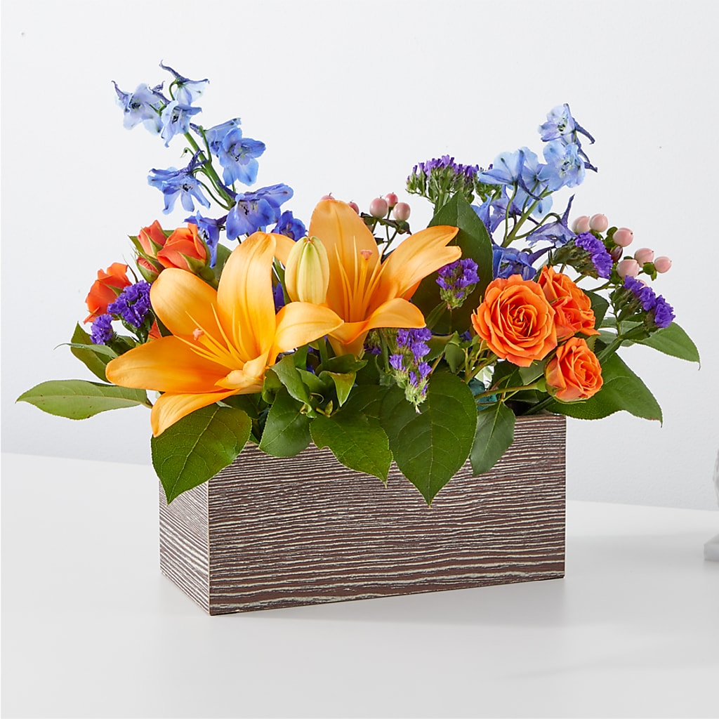 Radiant Citrus Box Bouquet – Grimm-kruse-brix Florist Inc, Saint Louis MO