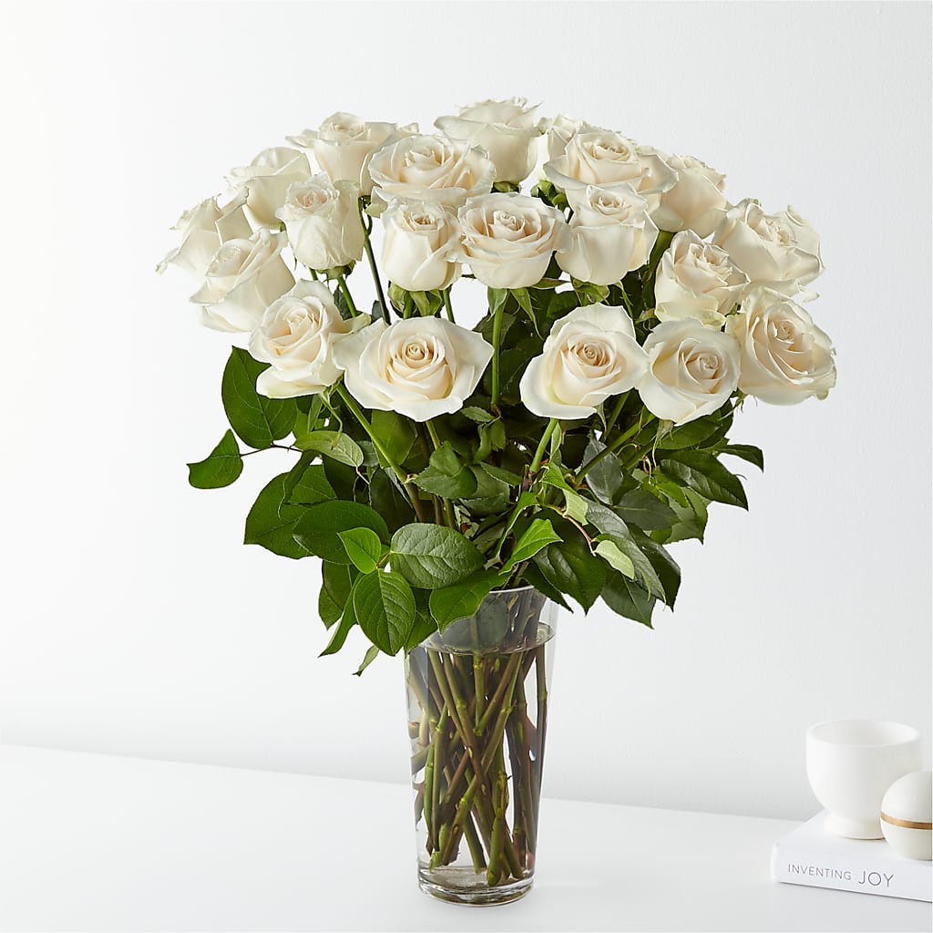 Long Stem White Rose Bouquet – Grimm-kruse-brix Florist Inc, Saint Louis MO