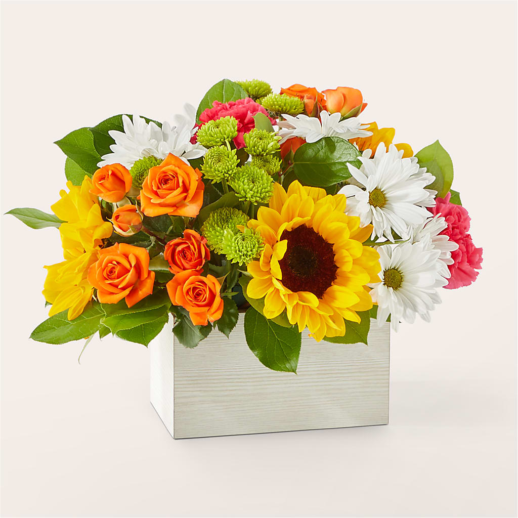 Sun-drenched Blooms Box Bouquet – Grimm-kruse-brix Florist Inc, Saint Louis MO