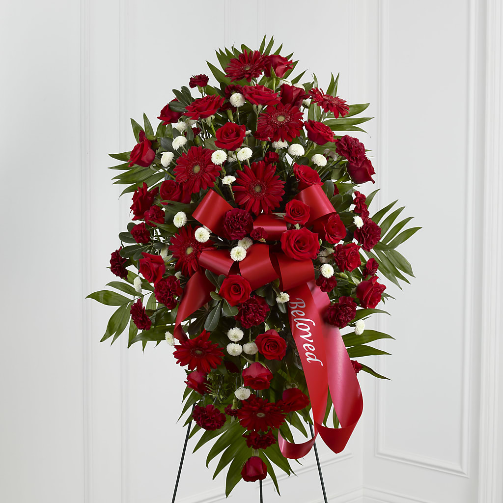 Treasured Memories Standing Spray – Grimm-kruse-brix Florist Inc, Saint Louis MO