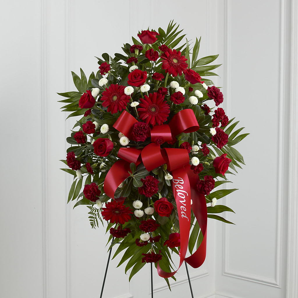 Treasured Memories Standing Spray – Grimm-kruse-brix Florist Inc, Saint Louis MO