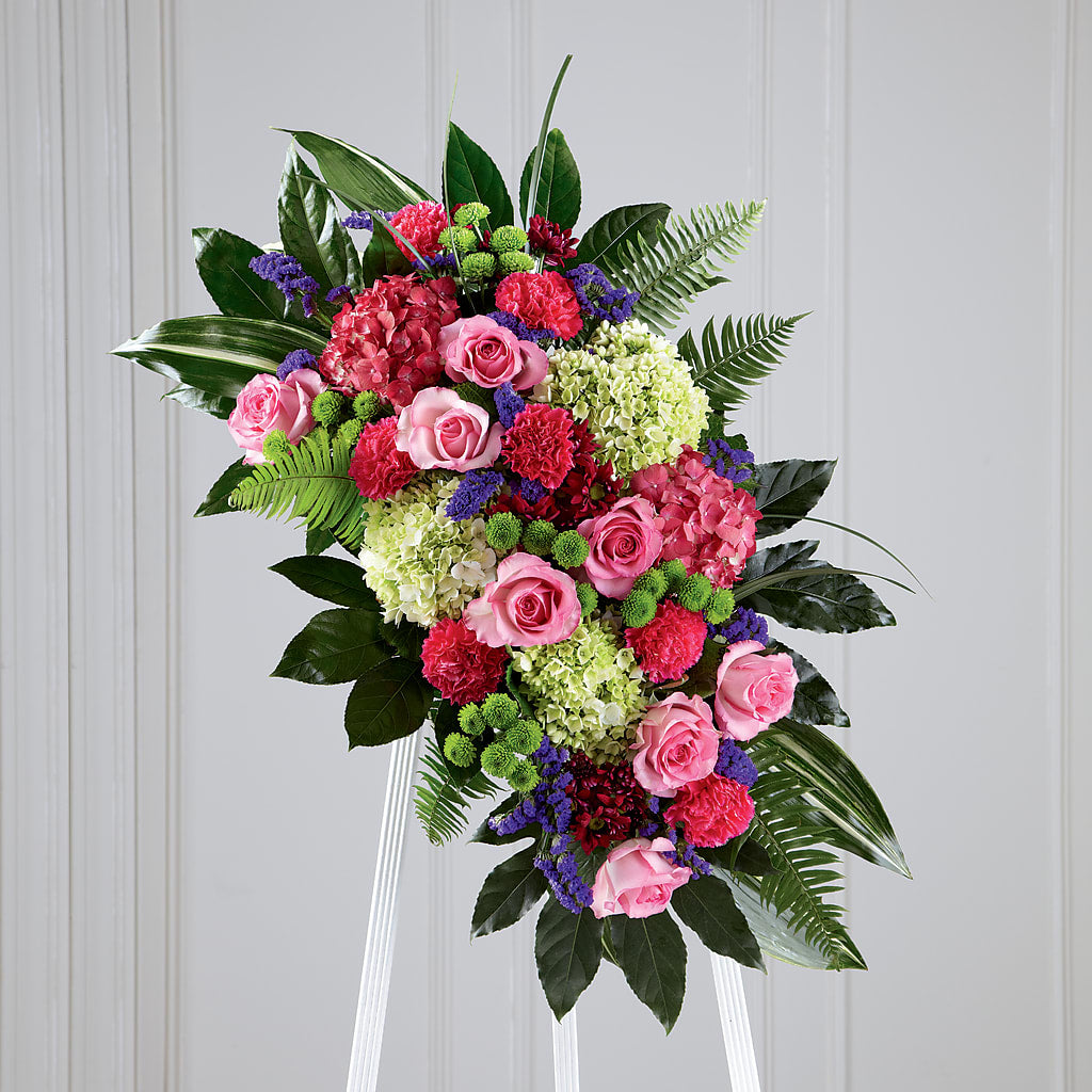 Refreshing Mix Standing Spray – Grimm-kruse-brix Florist Inc, Saint Louis MO