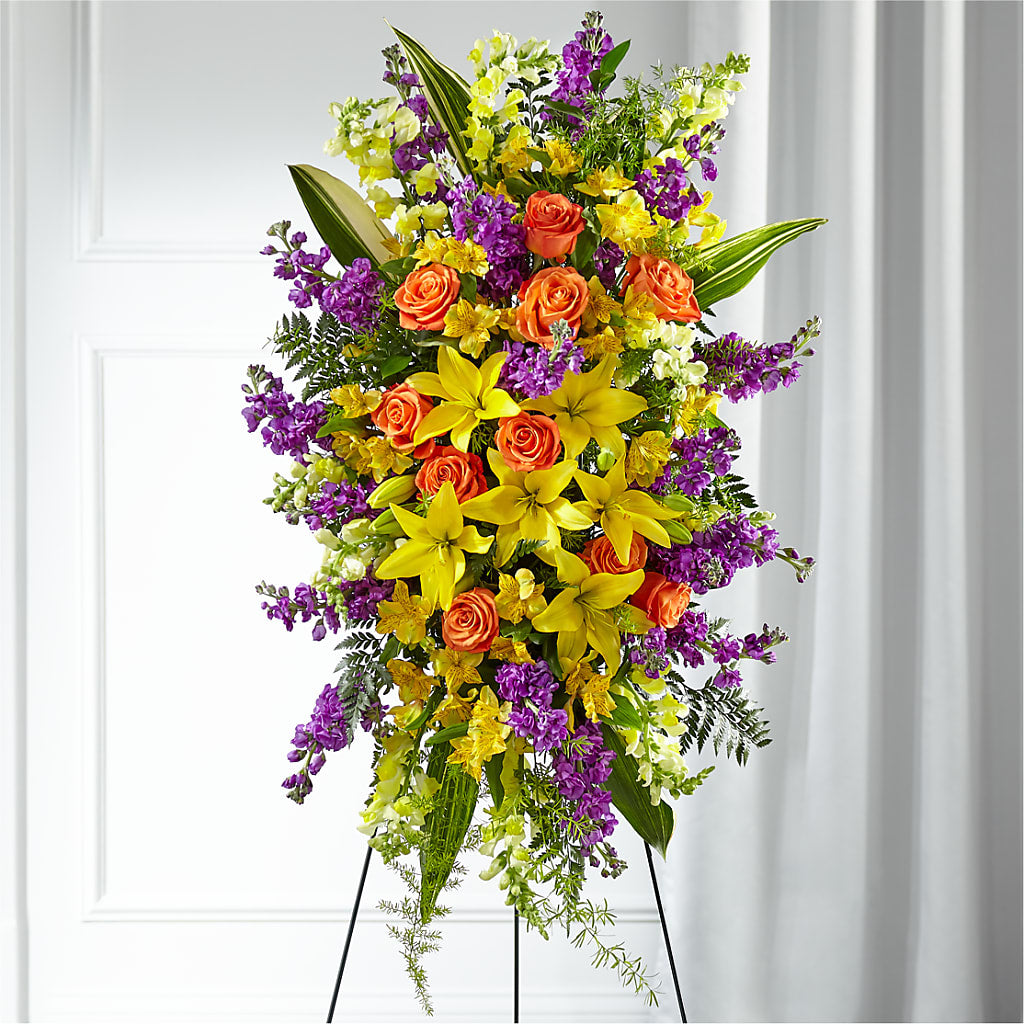 Thoughtful Prayers Standing Spray – Grimm-kruse-brix Florist Inc, Saint Louis MO
