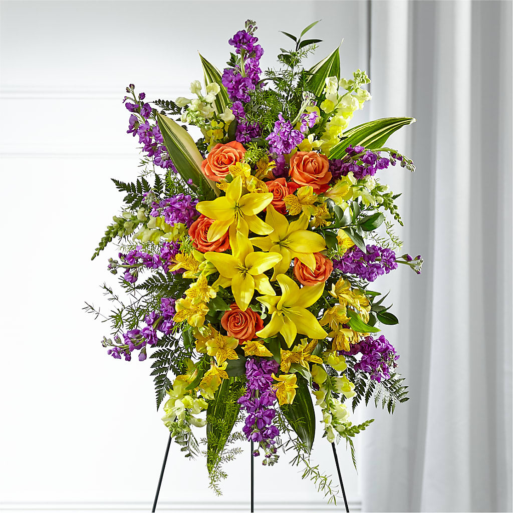 Thoughtful Prayers Standing Spray – Grimm-kruse-brix Florist Inc, Saint Louis MO