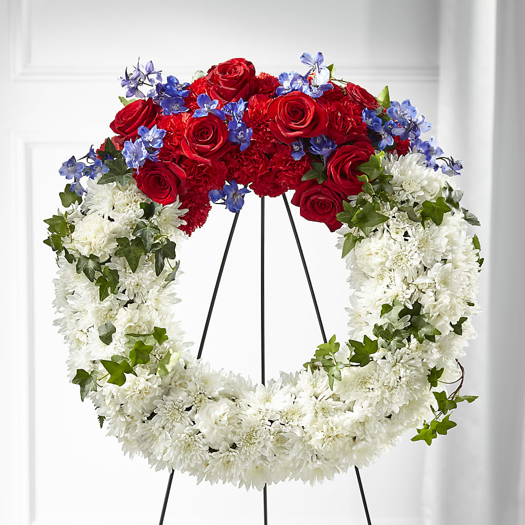 Patriotic Passion Wreath – Grimm-kruse-brix Florist Inc, Saint Louis MO
