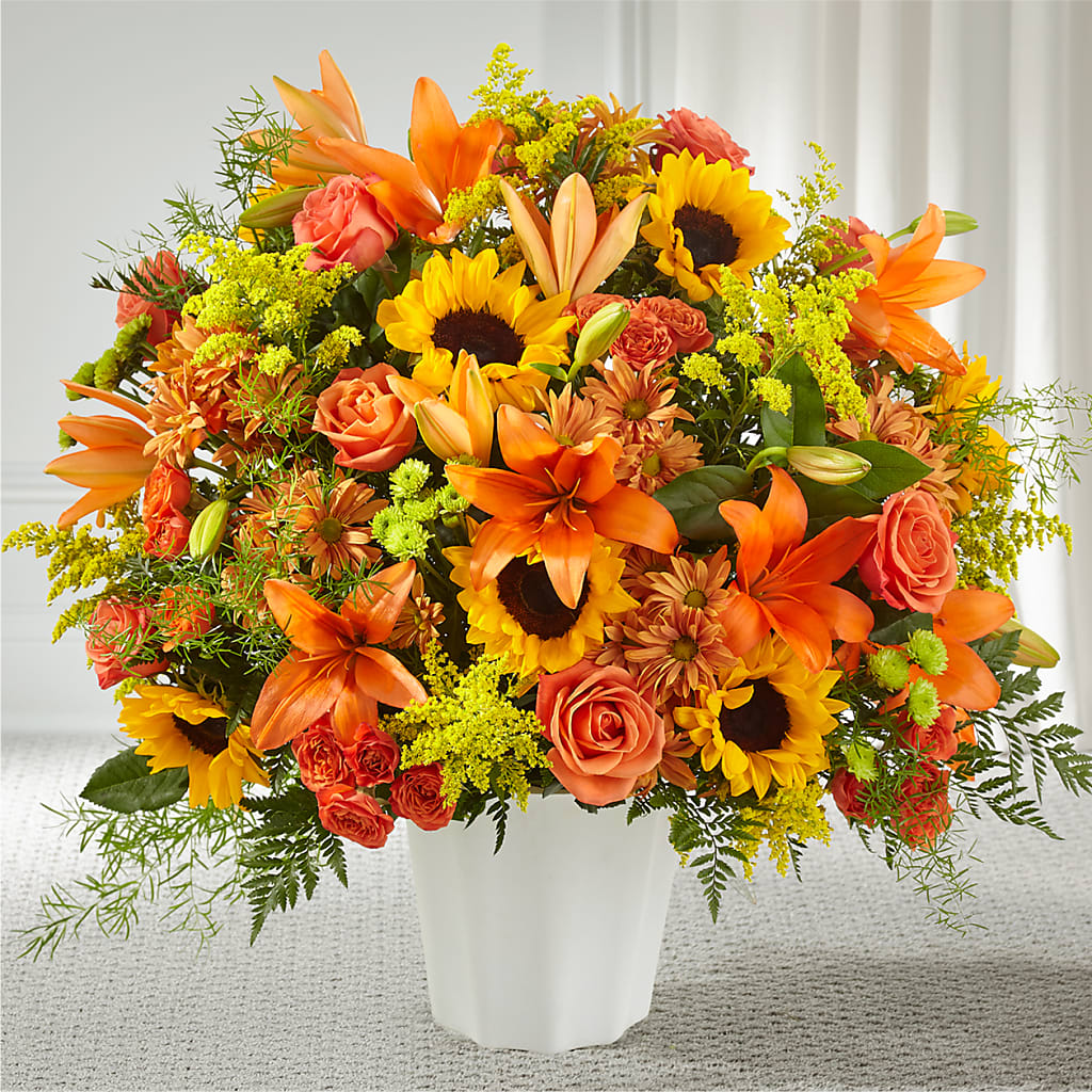 Harvest Thoughts Floor Basket – Grimm-kruse-brix Florist Inc, Saint Louis MO