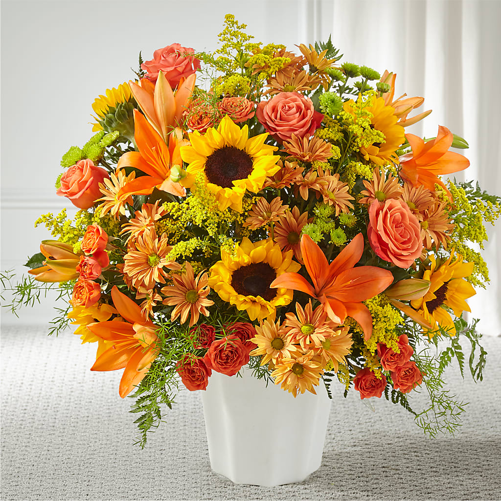 Harvest Thoughts Floor Basket – Grimm-kruse-brix Florist Inc, Saint Louis MO