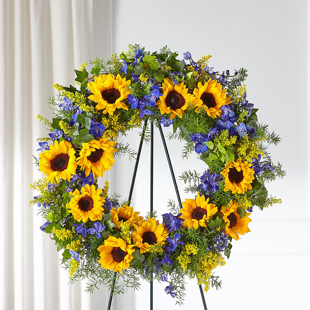 Bright Rays Wreath – Grimm-kruse-brix Florist Inc, Saint Louis MO