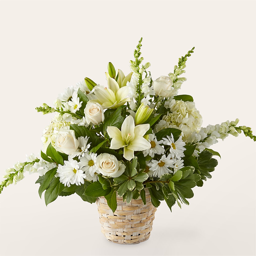 Ivory Elegance Floral Basket – Grimm-kruse-brix Florist Inc, Saint Louis MO