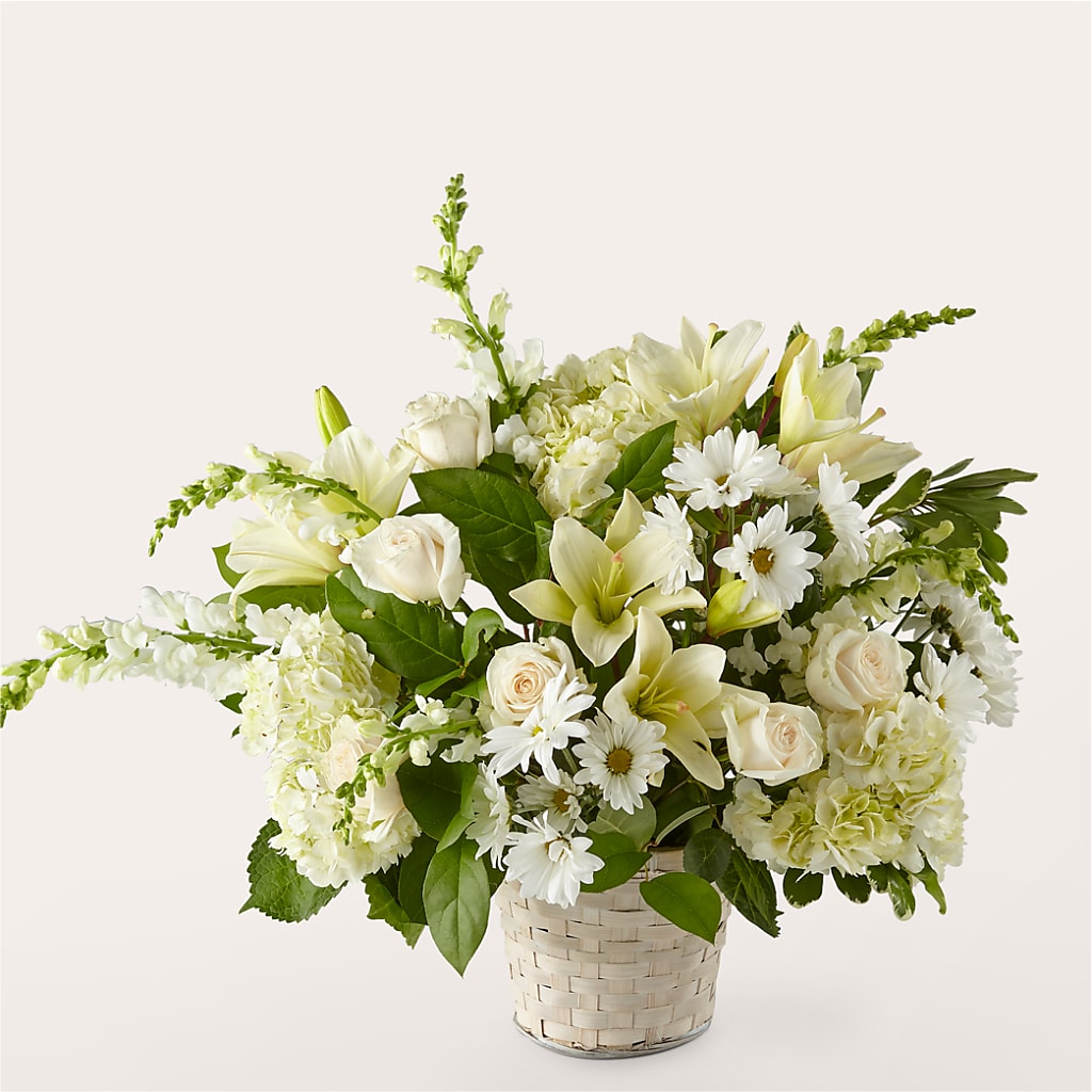 Ivory Elegance Floral Basket – Grimm-kruse-brix Florist Inc, Saint Louis MO