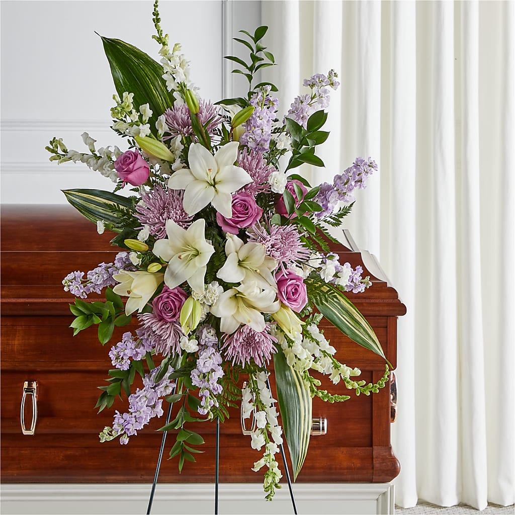 Grateful Hearts Standing Spray – Grimm-kruse-brix Florist Inc, Saint Louis MO