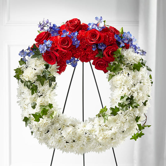 Patriotic Passion Wreath –  Grimm-kruse-brix Florist Inc, Saint Louis MO
