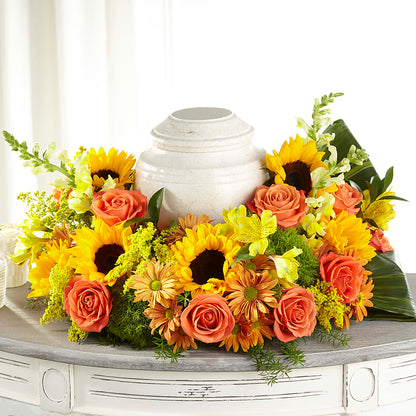 Faithful Sunflower Cremation Adornment –  Grimm-kruse-brix Florist Inc, Saint Louis MO